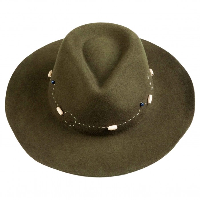 OLIVE WOOL HAT