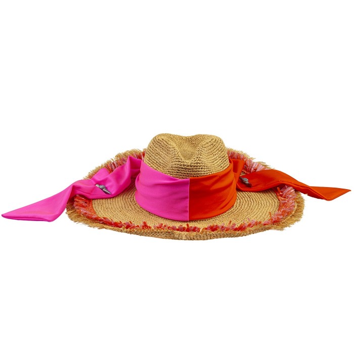 TWISTED SCARF PANAMA HAT