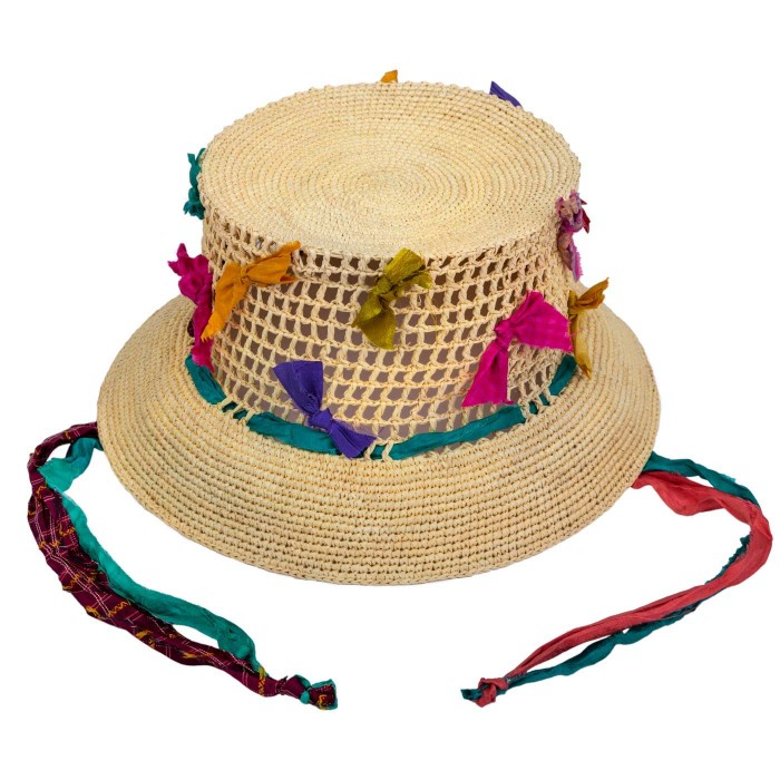 CRAZY RIBBONS PANAMA HAT