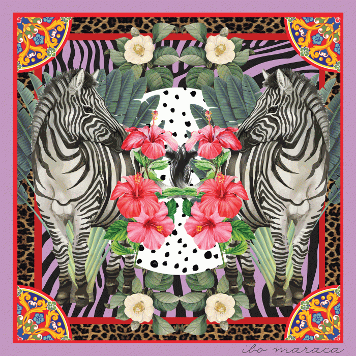 ZEBRA TWILL SILK SCARF