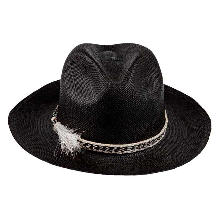 BORSALINO BLACK PANAMA HAT