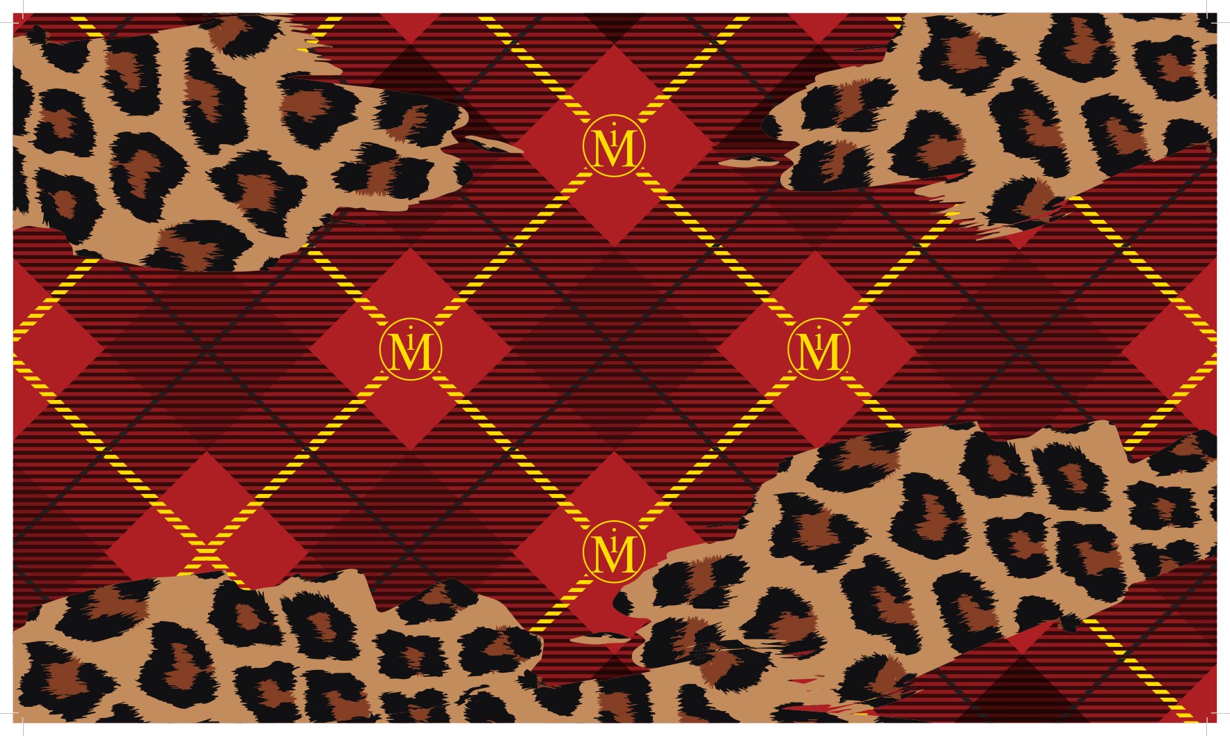 TARTAN ANIMAL SILK SCARF