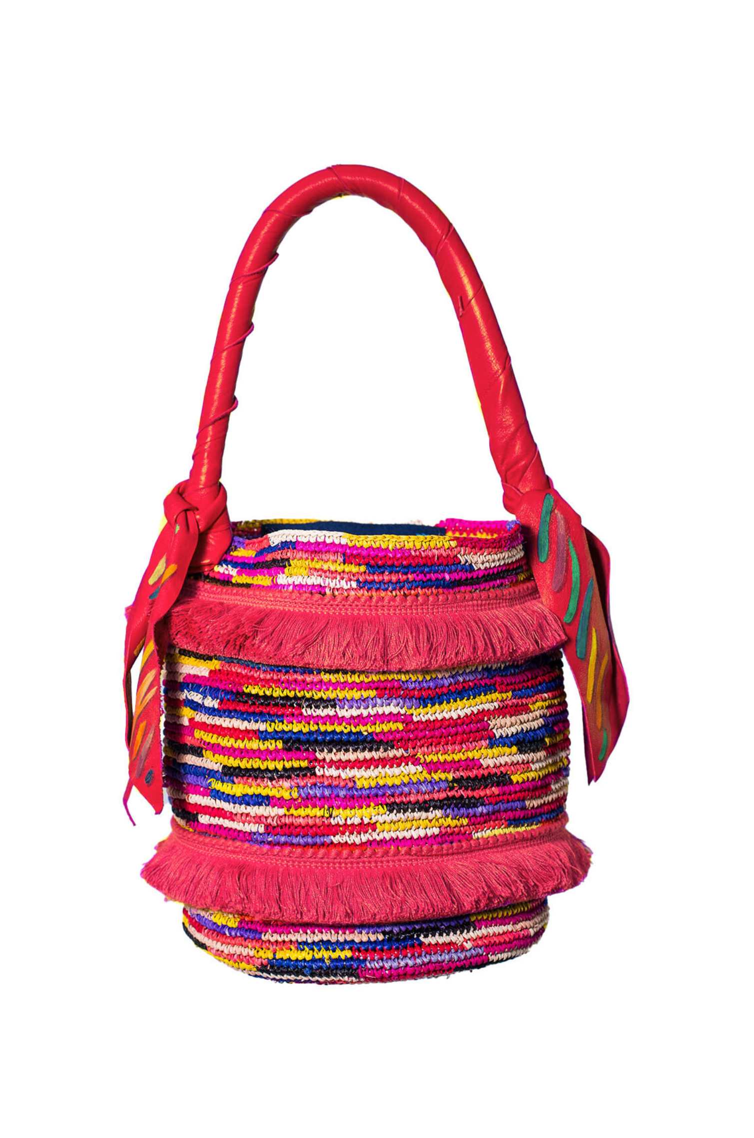 COLORFUL CAROUSEL CROCHET PANAMA BAG
