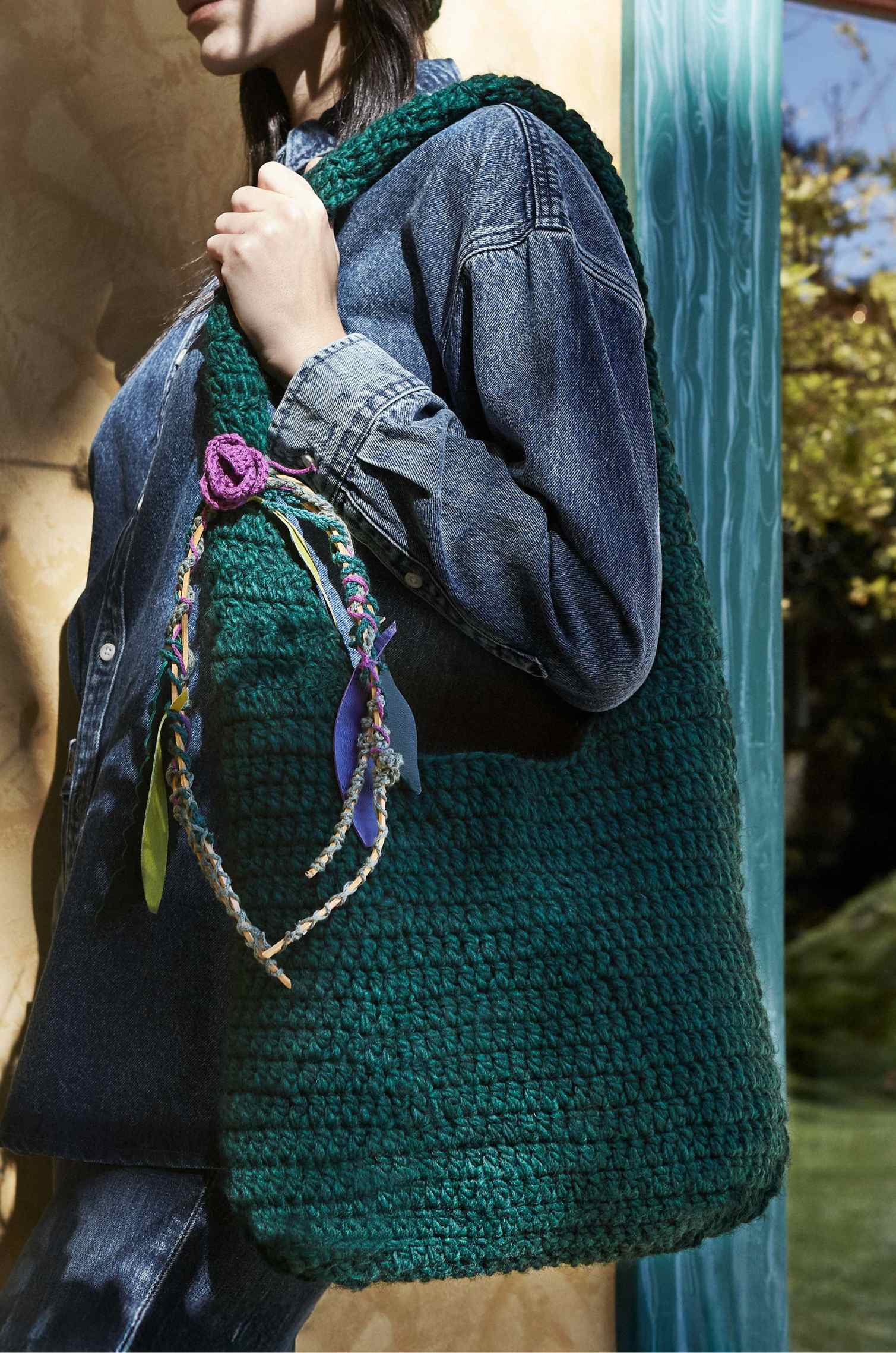 Handknitted Green Bag