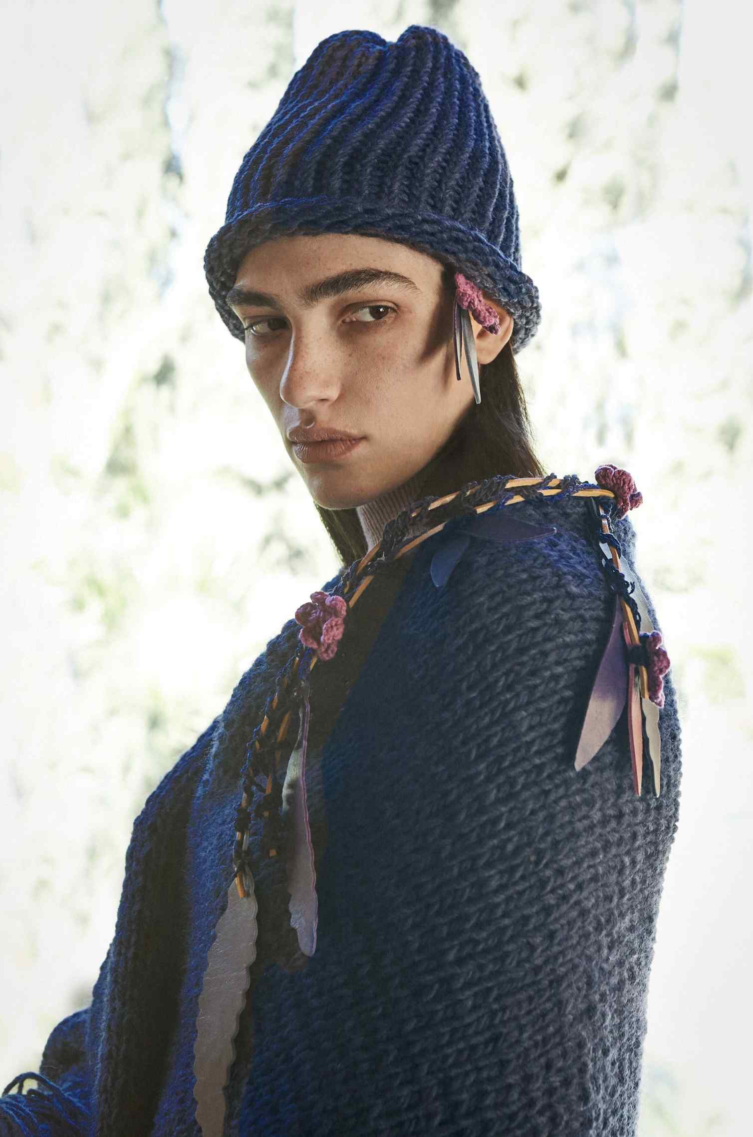 Handknitted Blue Beanie