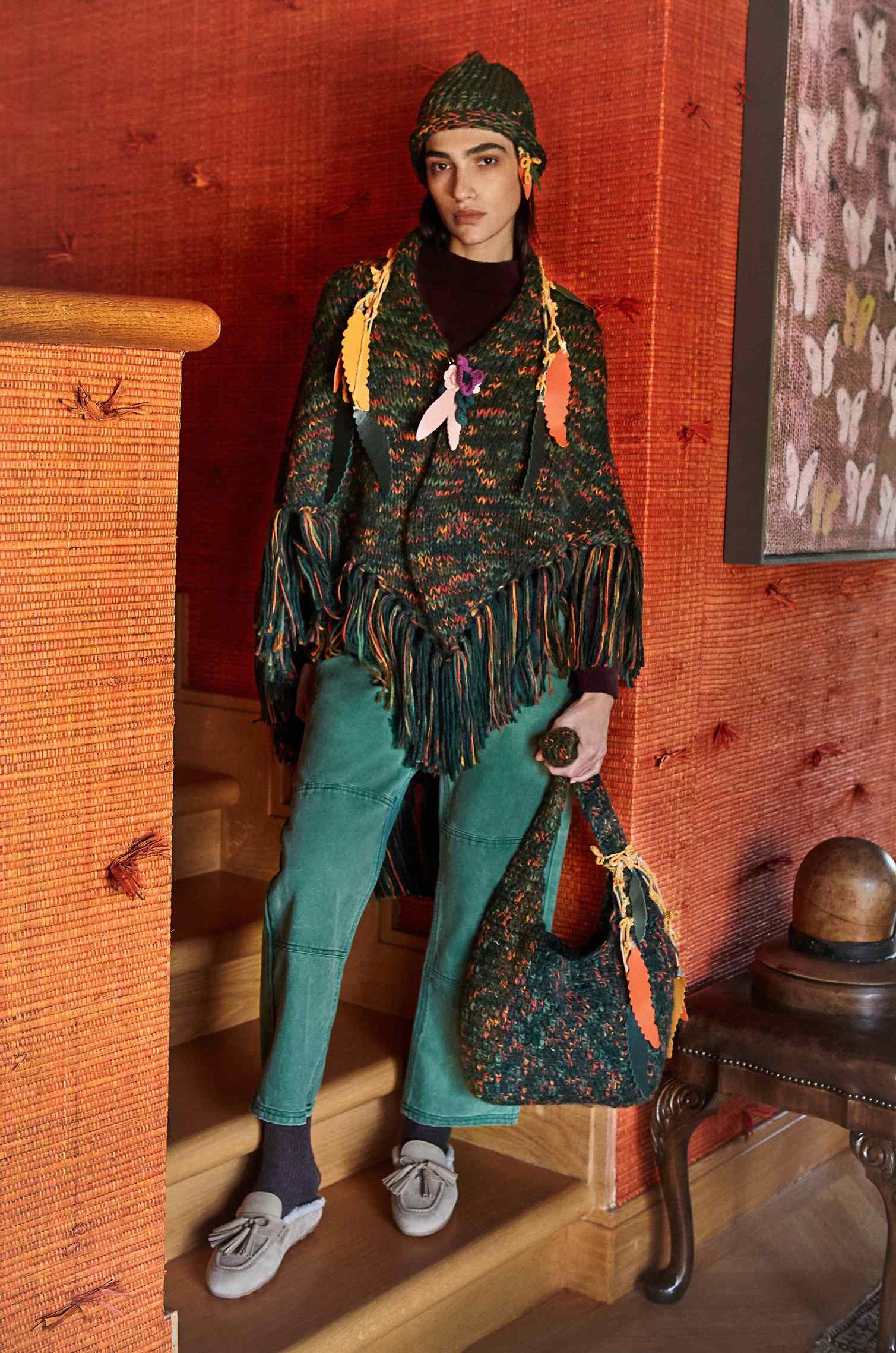 Handknitted Deep Forest Bag