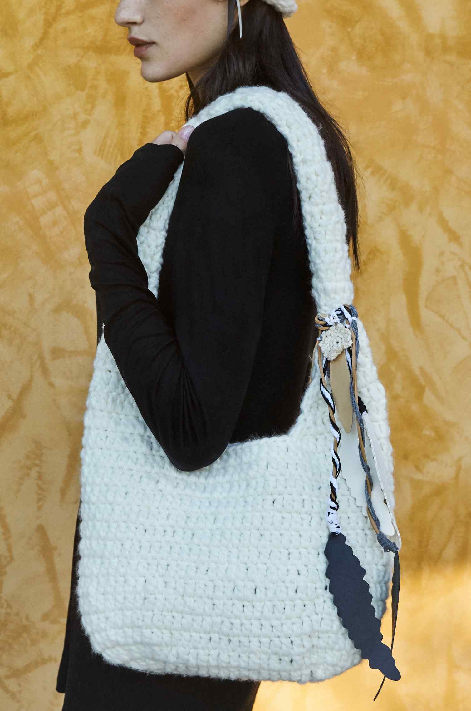 Handknitted White Bag