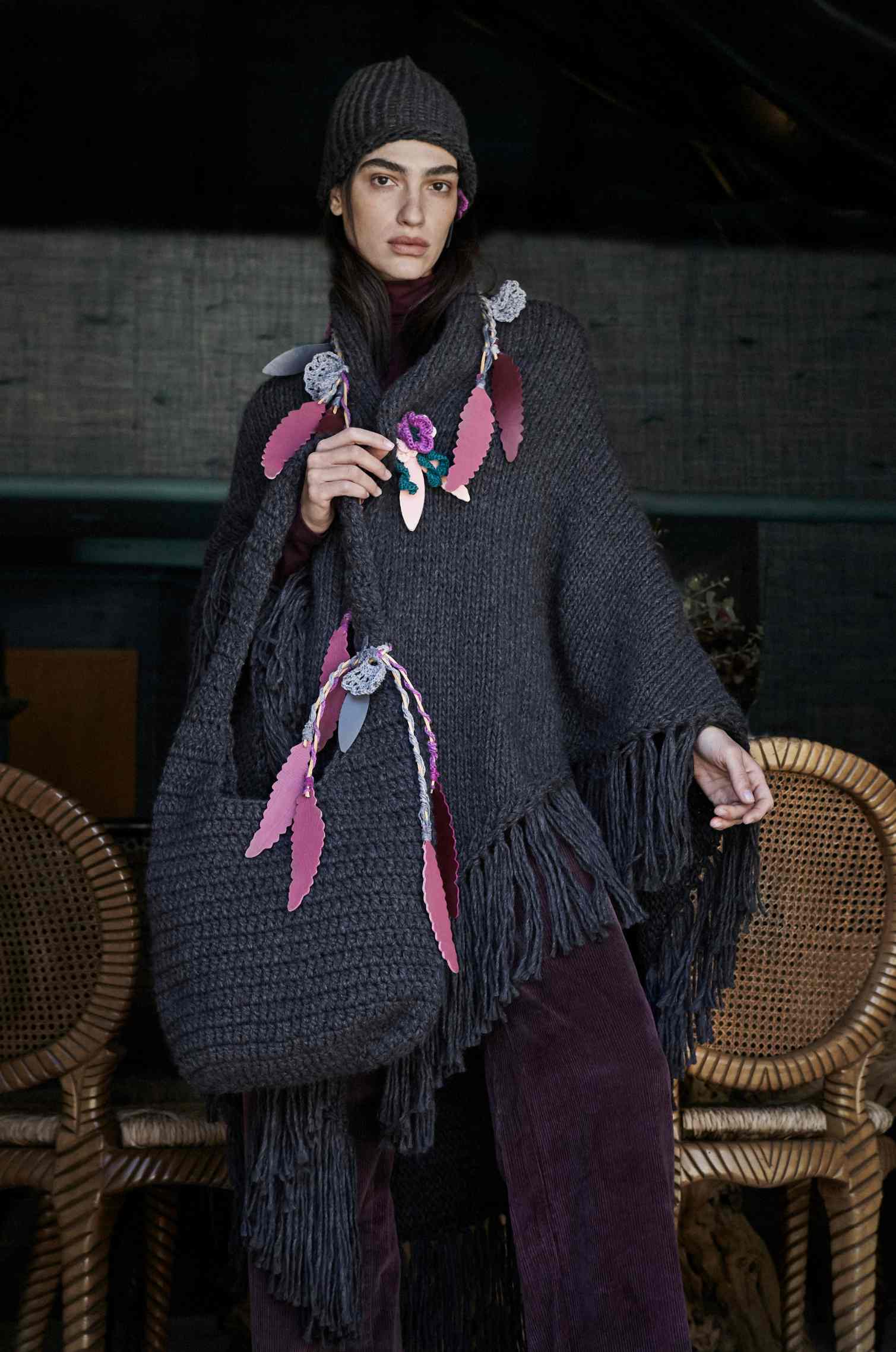 Handknitted Gray Bag