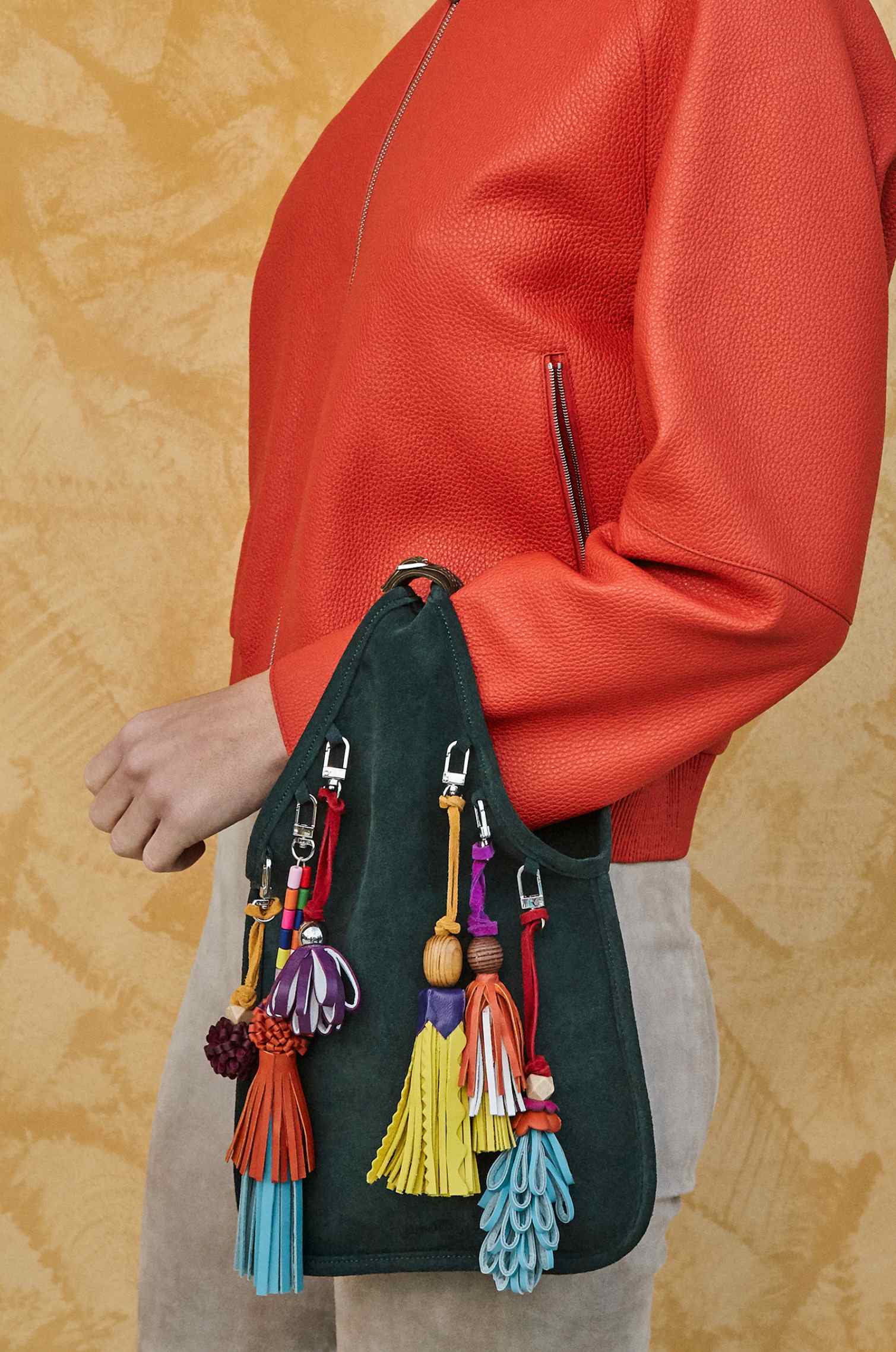 Charm Green Suede Bag