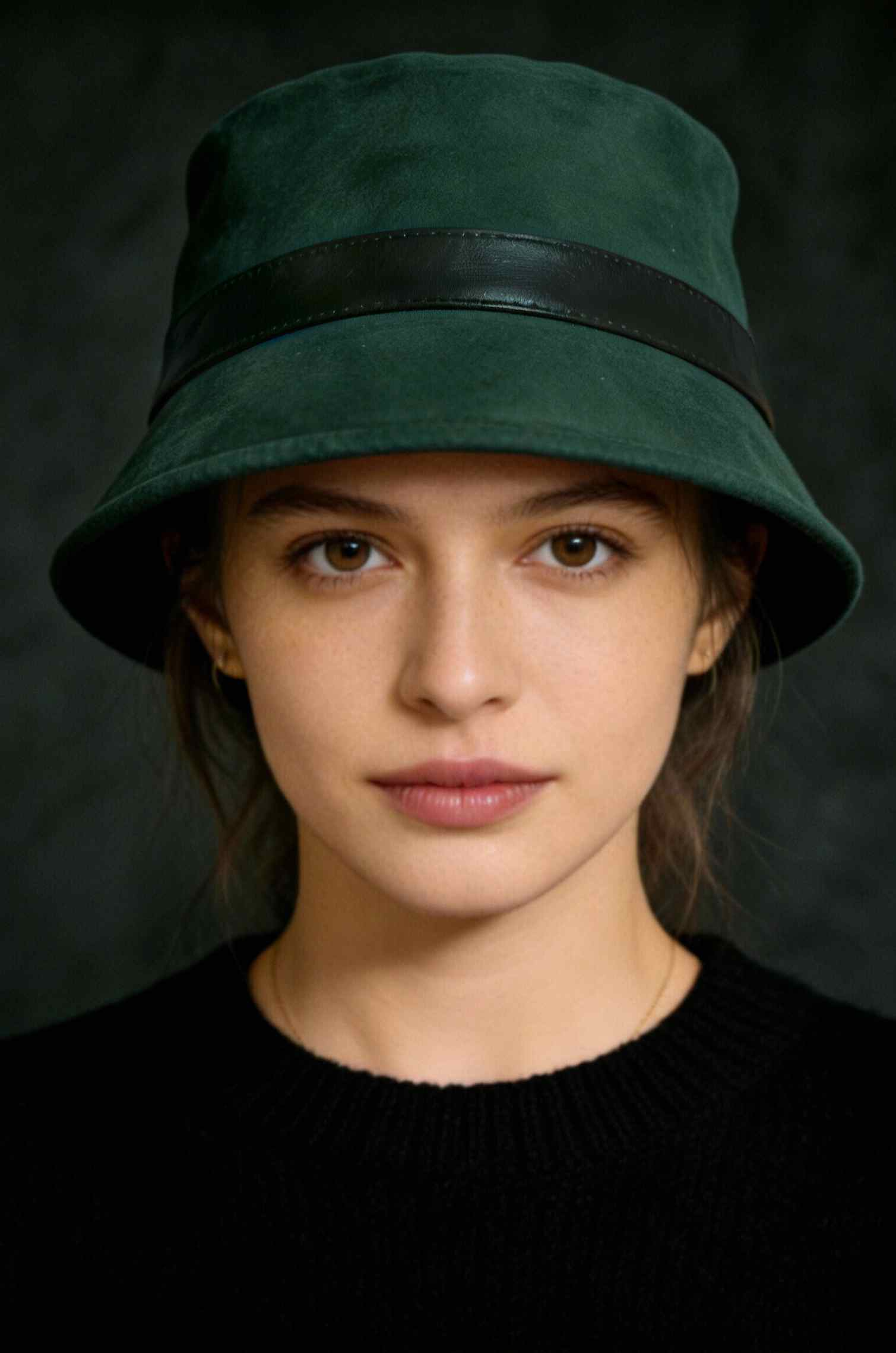 Bucket Green Suede  Hat