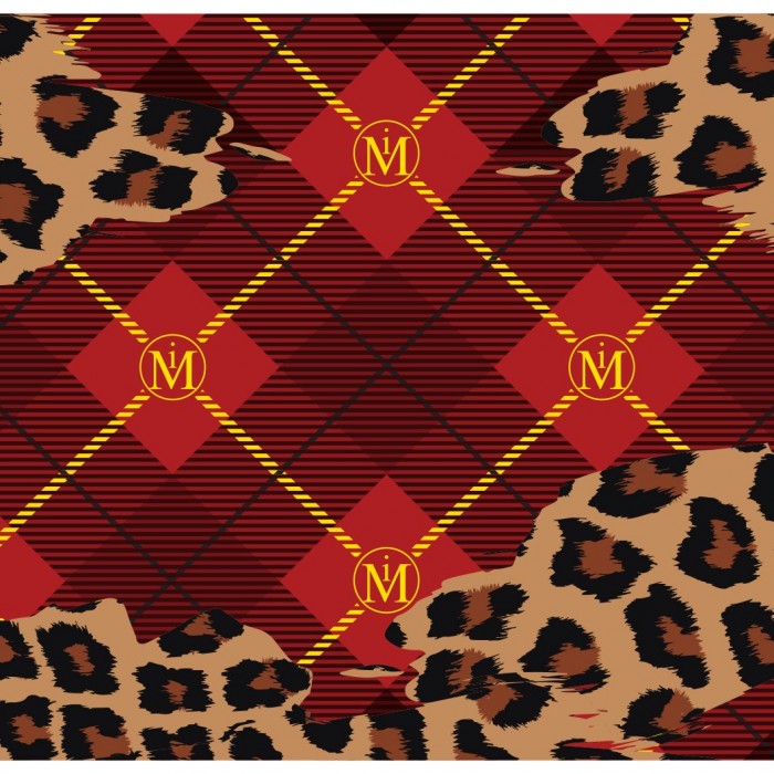 TARTAN ANIMAL SILK SCARF